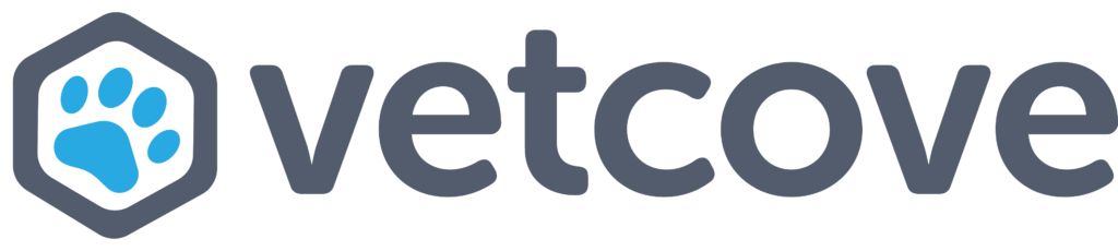 The Vetcove logo with a blue paw print inside a gray hexagon.